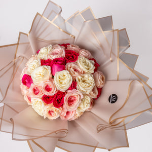 Princess Roses Wrapped Bouquet
