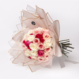 Princess Roses Wrapped Bouquet