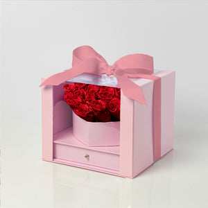 Rose Gold Heart Box. Preserved Roses