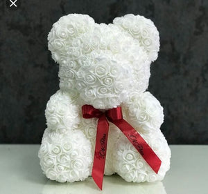 White Rose Teddy Bear
