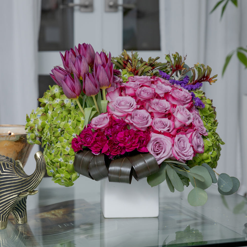 Violeta Purple Flower Arrangement Flower Delivery Miami Brickell