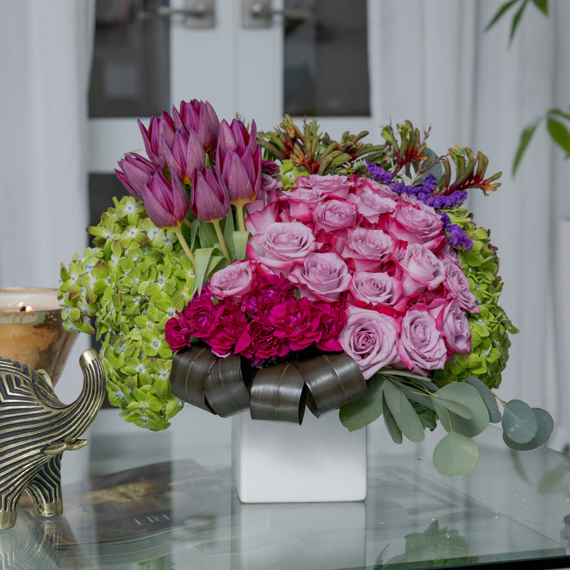 Violeta Purple Flower Arrangement Flower Delivery Miami Brickell