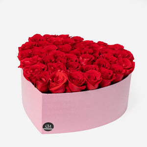Luxury Heart Box. Natural Roses